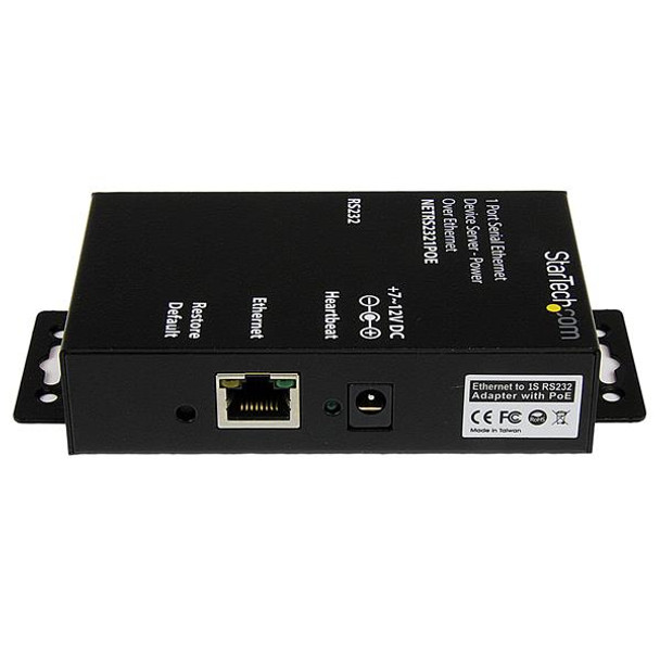 StarTech.com 1 Port RS232 Serial Ethernet Device Server - PoE Power Over Ethernet NETRS2321POE