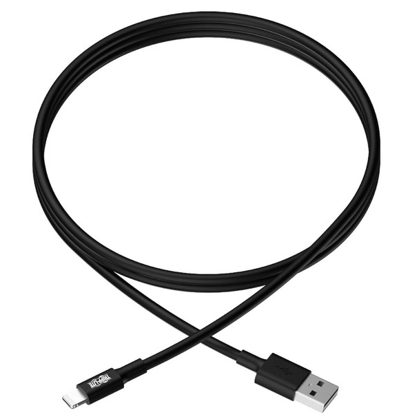 Tripp Lite USB Sync / Charge Cable with Lightning Connector iPhone iPod iPad - Black, 25.4 cm (10-in.) M100-10N-BK