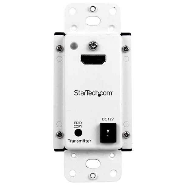 StarTech.com Wall Plate HDMI over CAT5 Extender with Power Over Cable – 1080p – 165ft (50m) ST121HDWP