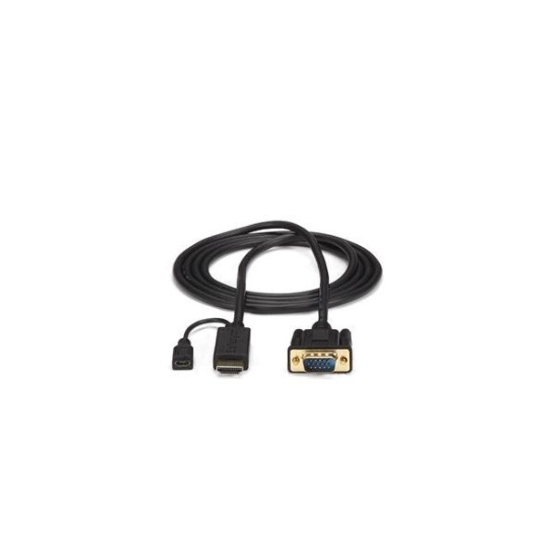 StarTech.com 3 ft HDMI to VGA Active Converter Cable - HDMI to VGA Adapter - 1920x1200 or 1080p HD2VGAMM3