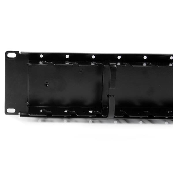 StarTech.com 2U Double-Sided Horizontal Cable Management Panel with Finger Duct & D-Ring Hooks CMPNL2U
