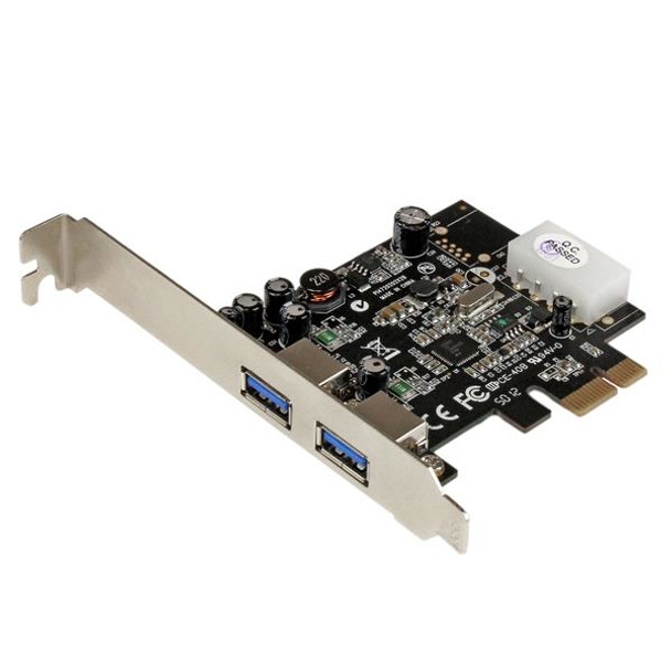 StarTech.com 2 Port PCI Express (PCIe) SuperSpeed USB 3.0 Card Adapter with UASP - LP4 Power PEXUSB3S25