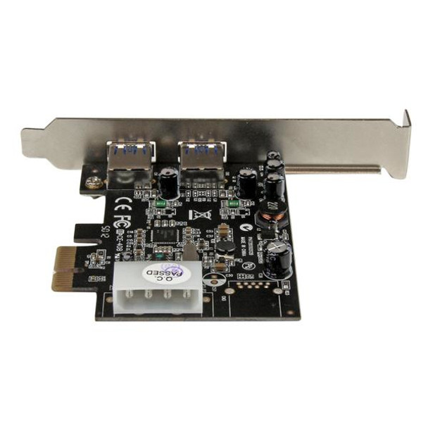 StarTech.com 2 Port PCI Express (PCIe) SuperSpeed USB 3.0 Card Adapter with UASP - LP4 Power PEXUSB3S25