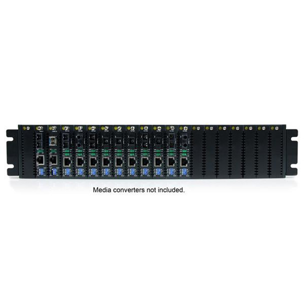 StarTech.com 20-Slot 2U Rack Mount Media Converter Chassis for ET Series 2 Fiber Media Converter ETCHS2U