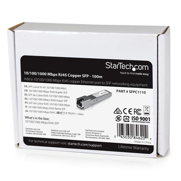 StarTech.com Cisco SFP-GE-T Compatible SFP Transceiver Module - 1000BASE-T SFPC1110
