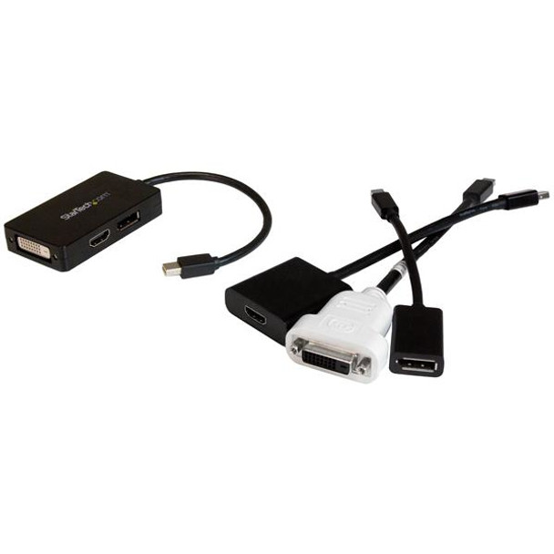 StarTech.com Travel A/V adapter: 3-in-1 Mini DisplayPort to DisplayPort DVI or HDMI converter MDP2DPDVHD