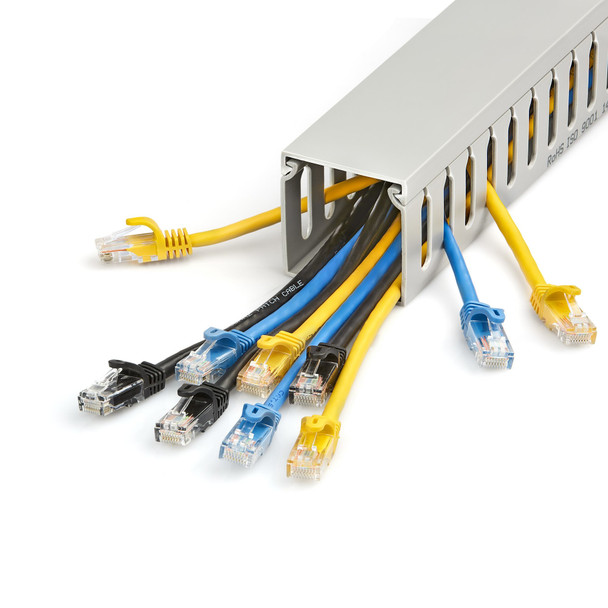 Startech.Com Cable Management Raceway W/Parallel Slots 78In - Network Cable Hider Kit - Slotted Wall Wire Duct System - Cord Concealer Channel - Surface Mount Wiring Channel Pvc Ul Rated Cbmwd5050