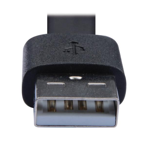 Tripp Lite USB-A to USB-C Flat Cable - M/M, USB 2.0, Thunderbolt 3 Compatible, Black, 0.9 m U038-003-FL