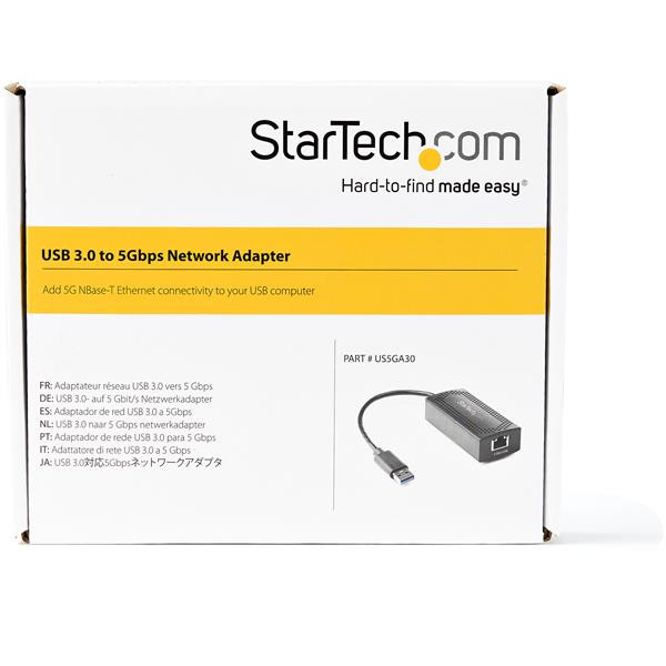 StarTech.com 5GbE USB A to Ethernet Adapter - NBASE-T NIC - USB 3.0 Type A 2.5 GbE /5 GbE Multi Speed Gigabit Network - USB 3.1 Laptop to RJ45/LAN - SurfaceBook HP EliteBook ZBook X1 Carbon US5GA30
