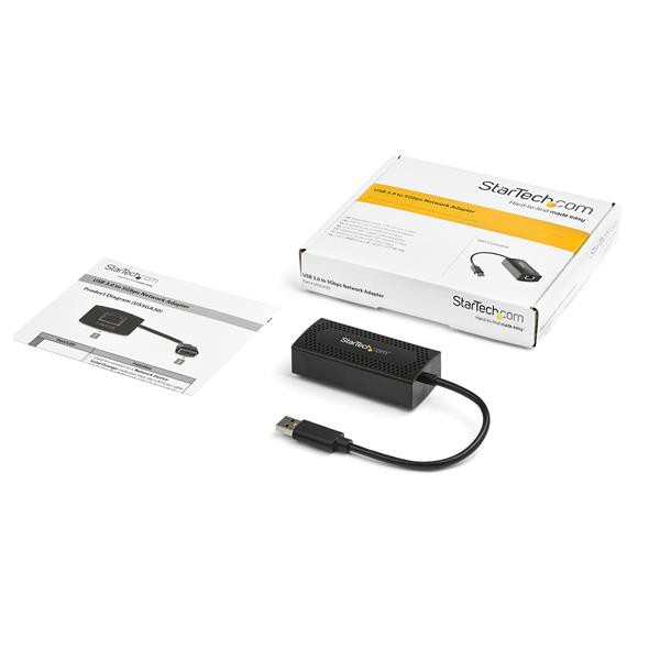 StarTech.com 5GbE USB A to Ethernet Adapter - NBASE-T NIC - USB 3.0 Type A 2.5 GbE /5 GbE Multi Speed Gigabit Network - USB 3.1 Laptop to RJ45/LAN - SurfaceBook HP EliteBook ZBook X1 Carbon US5GA30