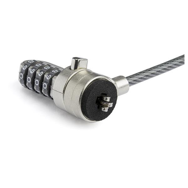 StarTech.com Universal Laptop Cable Lock Expansion Loop - 6” (15cm) Anti Theft 4-Digit Combination K-Slot Lock - Computer Security Cable to Create Twin/Multi-Head Lock for Multiple Devices BRNCHLOCK