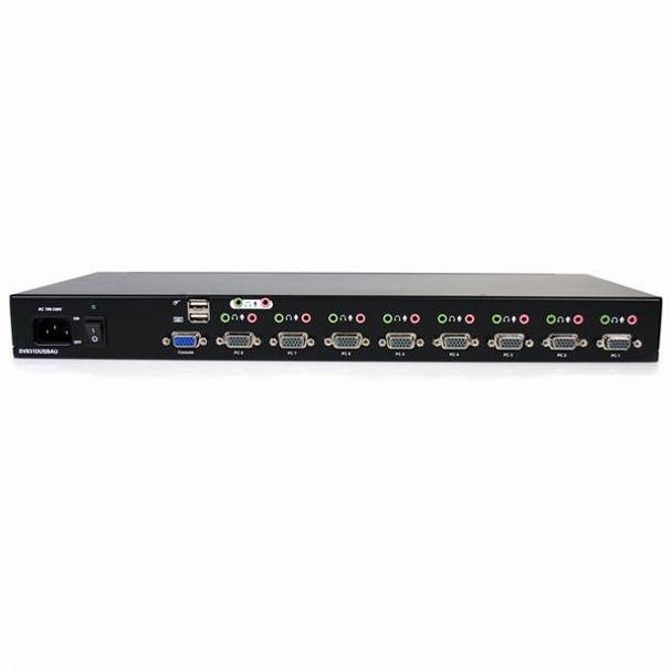 StarTech.com 8 Port Rackmount USB VGA KVM Switch w/ Audio (Audio Cables Included) SV831DUSBAU