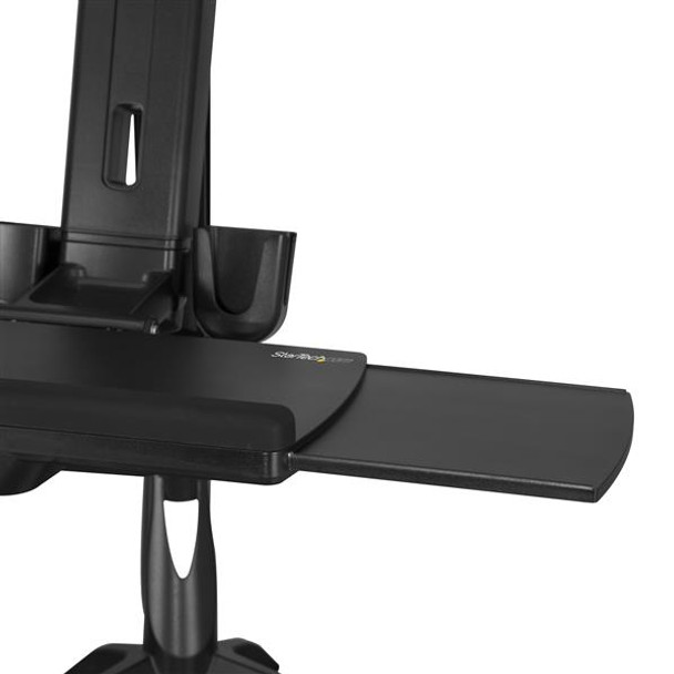 Startech.Com Sit Stand Dual Monitor Arm - Desk Mount Dual Computer Monitor Adjustable Standing Workstation For Up To 24" Displays - Vesa Ergonomic Stand Up Desk Converter W/ Keyboard Tray Armstscp2