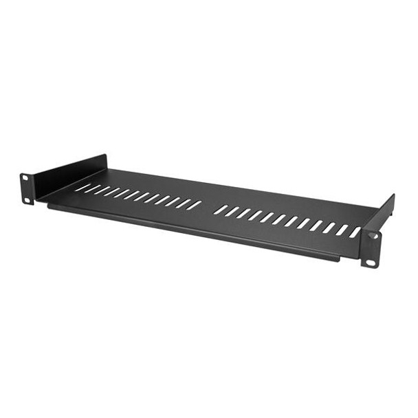 Startech.Com 1U Server Rack Shelf - Universal Vented Rack Mount Cantilever Tray For 19" Network Equipment Rack & Cabinet - Heavy Duty Steel – Weight Capacity 44Lb/20Kg - 7" Deep Shelf, Black Cabshelf1U7V