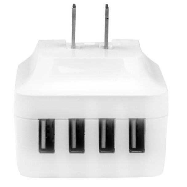 StarTech.com 4-Port USB Wall Charger - International Travel - 34W/6.8A - White USB4PACWH