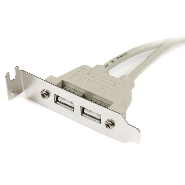 StarTech.com 2 Port USB A Female Low Profile Slot Plate Adapter USBPLATELP