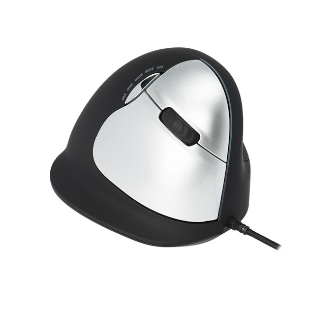 R-Go Tools R-Go HE Mouse, Ergonomic mouse, Large (Hand Size above 185mm), Right Handed, wired RGOHELA