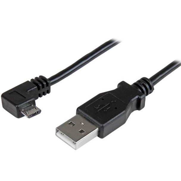 StarTech.com Micro-USB Charge-and-Sync Cable M/M - Right-Angle Micro-USB - 30/24 AWG - 1 m (3 ft.) USBAUB1MRA