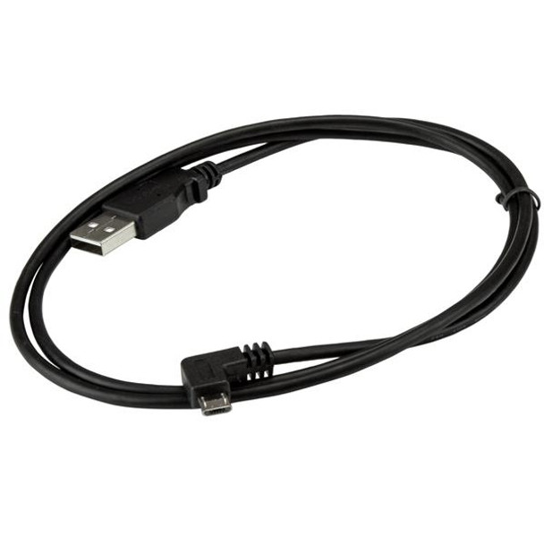 StarTech.com Micro-USB Charge-and-Sync Cable M/M - Right-Angle Micro-USB - 30/24 AWG - 1 m (3 ft.) USBAUB1MRA