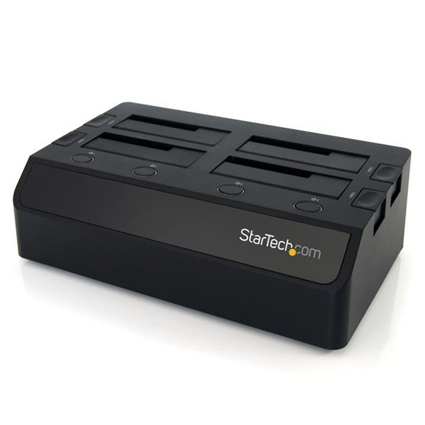 StarTech.com USB 3.0 to 4-Bay SATA 6Gbps Hard Drive Docking Station w/ UASP & Dual Fans - 2.5/3.5in SSD / HDD Dock SDOCK4U33