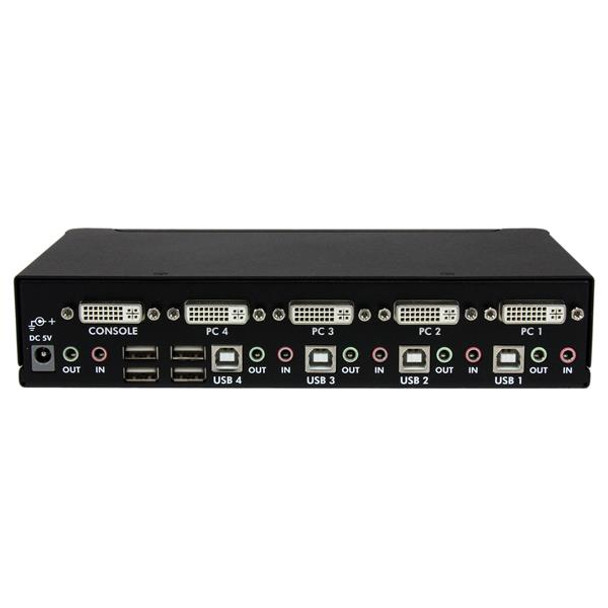 StarTech.com 4 Port High Resolution USB DVI Dual Link KVM Switch with Audio SV431DVIUAHR