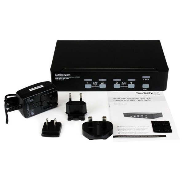 StarTech.com 4 Port High Resolution USB DVI Dual Link KVM Switch with Audio SV431DVIUAHR