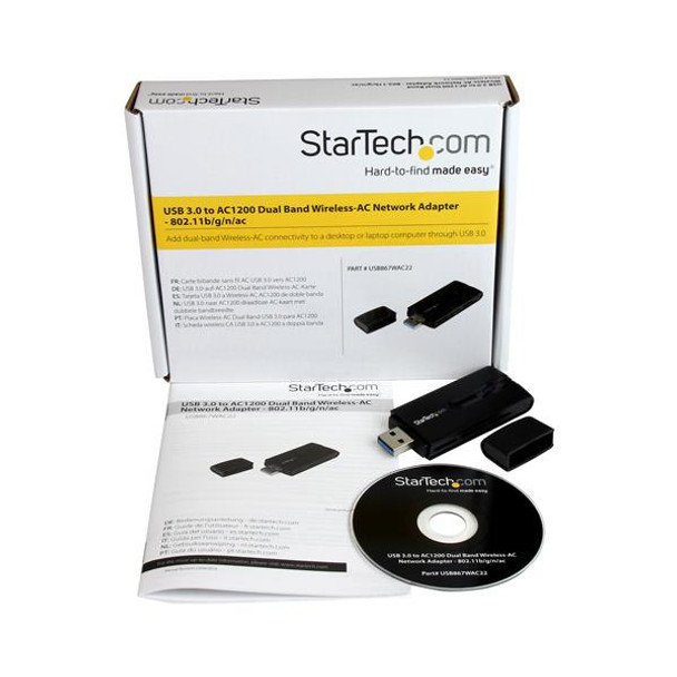 StarTech.com USB 3.0 AC1200 Dual Band Wireless-AC Network Adapter - 802.11ac WiFi Adapter USB867WAC22