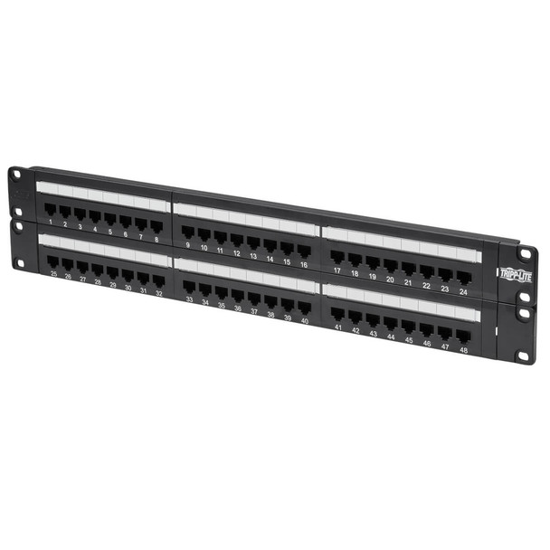 Tripp Lite 48-Port Cat6/Cat5 110 Patch Panel, 568B, Rj45 Ethernet, 2U Rack-Mount, Taa N252-048