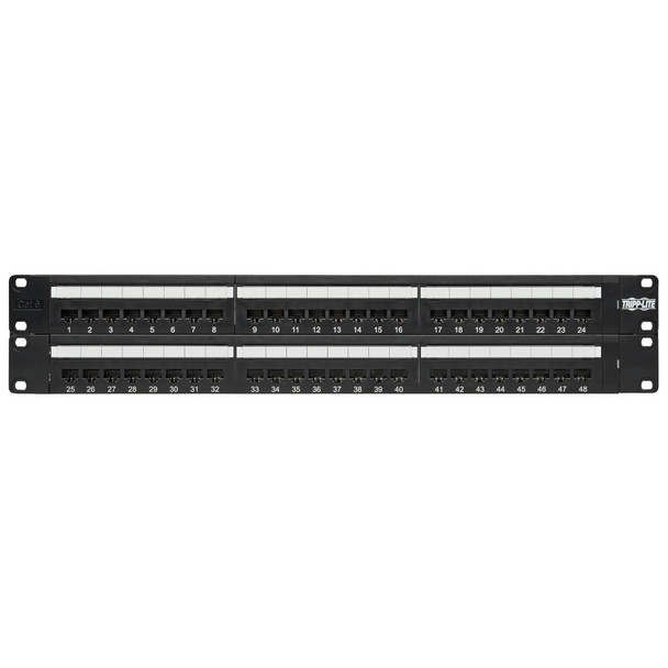 Tripp Lite 48-Port Cat6/Cat5 110 Patch Panel, 568B, Rj45 Ethernet, 2U Rack-Mount, Taa N252-048