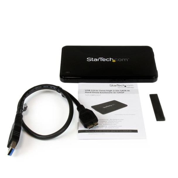 Startech.Com 2.5In Usb 3.0 Sata Hard Drive Enclosure W/ Uasp For Slim 7Mm Sata Iii Ssd/Hdd S2510Bpu337