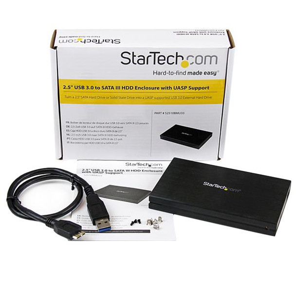 Startech.Com 2.5In Aluminum Usb 3.0 External Sata Iii Ssd Hard Drive Enclosure With Uasp For Sata 6 Gbps – Portable External Hdd S2510Bmu33
