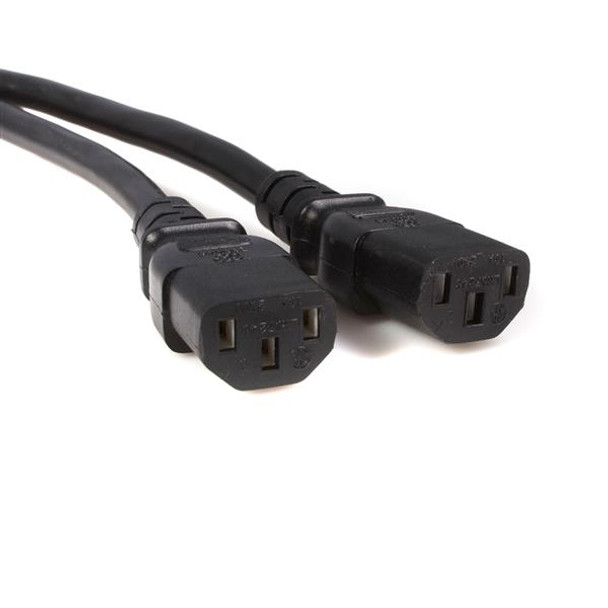 StarTech.com 10 ft Computer Power Cord Splitter IEC320 C14 to 2x IEC320 C13 PXT100Y