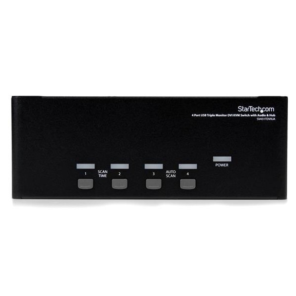 StarTech.com 4 Port Triple Monitor DVI USB KVM Switch with Audio & USB 2.0 Hub SV431TDVIUA