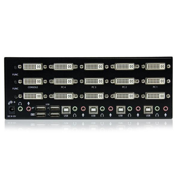 StarTech.com 4 Port Triple Monitor DVI USB KVM Switch with Audio & USB 2.0 Hub SV431TDVIUA