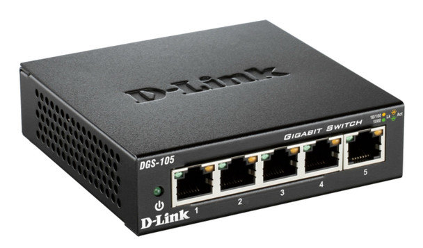 D-Link DGS-105 network switch Unmanaged Black DGS-105