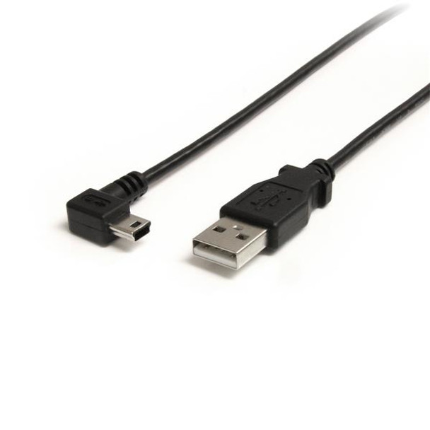 StarTech.com 3 ft Mini USB Cable - A to Right Angle Mini B USB2HABM3RA