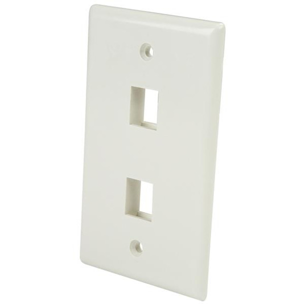 StarTech.com Dual Outlet RJ45 Universal Wall Plate White PLATE2WH