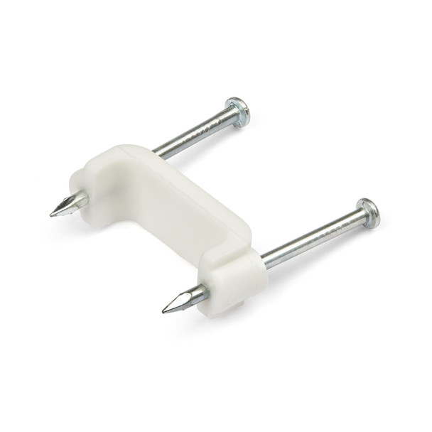 StarTech.com 100 Pack Cable Clips with Nails - Two Steel Nails - Reusable Nail-in Clamps - Brick/Drywall Cable Fasteners - Ethernet Cord/AV/Coax Cable - Mounting Cable Tacks - White - TAA CBMDNMCC2