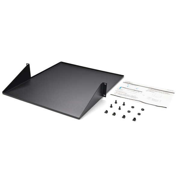 StarTech.com 2U Server Rack Shelf - 2 Post - Center Mount - Solid CABSHF2POST2