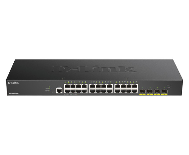 D-Link DGS-1250-28X network switch Managed L3 Gigabit Ethernet (10/100/1000) Black DGS-1250-28X