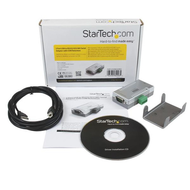 StarTech.com 2 Port USB to RS232 RS422 RS485 Serial Adapter with COM Retention ICUSB2324852