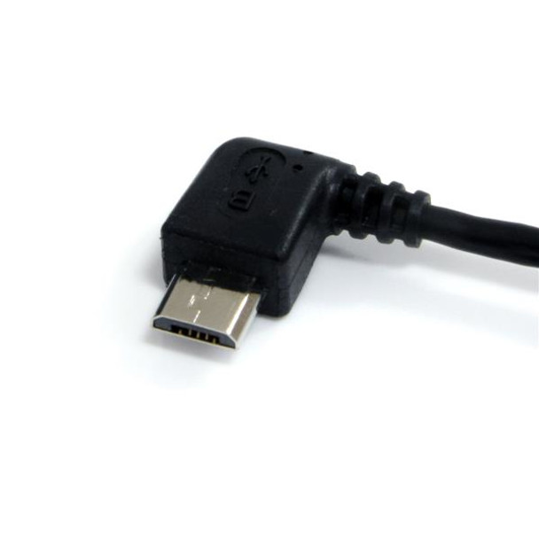 StarTech.com 3 ft Micro USB Cable - A to Left Angle Micro B UUSBHAUB3LA