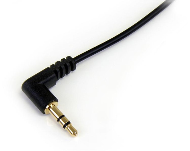 Startech.Com 3 Ft Slim 3.5Mm To Right Angle Stereo Audio Cable - M/M Mu3Mmsra