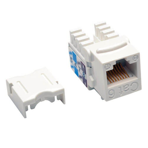 Tripp Lite Cat6/Cat5e 110 Style Punch Down Keystone Jack - White, TAA N238-001-WH
