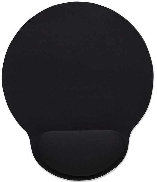 Manhattan Wrist Gel Support Pad And Mouse Mat, Black, 241 × 203 × 40 Mm, Non Slip Base, Lifetime Warranty, Card Retail Packaging 434362