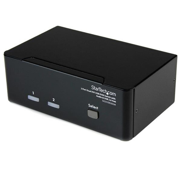 StarTech.com 2 Port Dual DVI USB KVM Switch with Audio & USB 2.0 Hub SV231DD2DUA