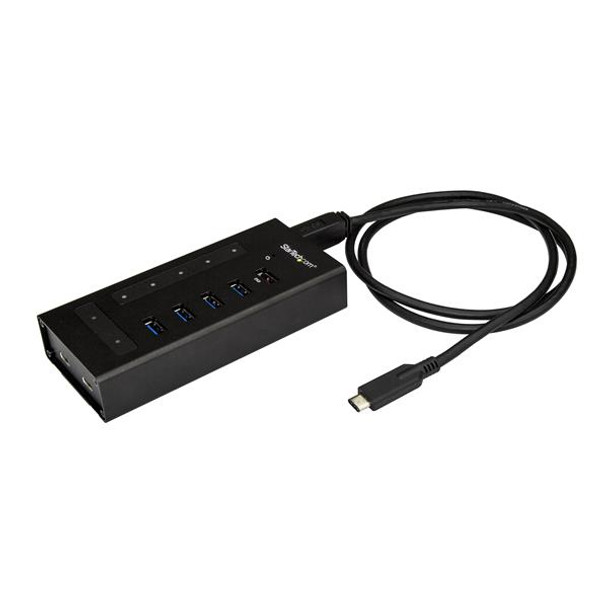 Startech.Com 7 Port Usb C Hub - Usb Type-C To 2X Usb-C/5X Usb-A - Commercial Metal Usb 3.0 Hub - Superspeed 5Gbps Usb 3.1/3.2 Gen 1 - Self Powered - Bc 1.2 Fast Charge - Mountable/Rugged Hb30C5A2Cst