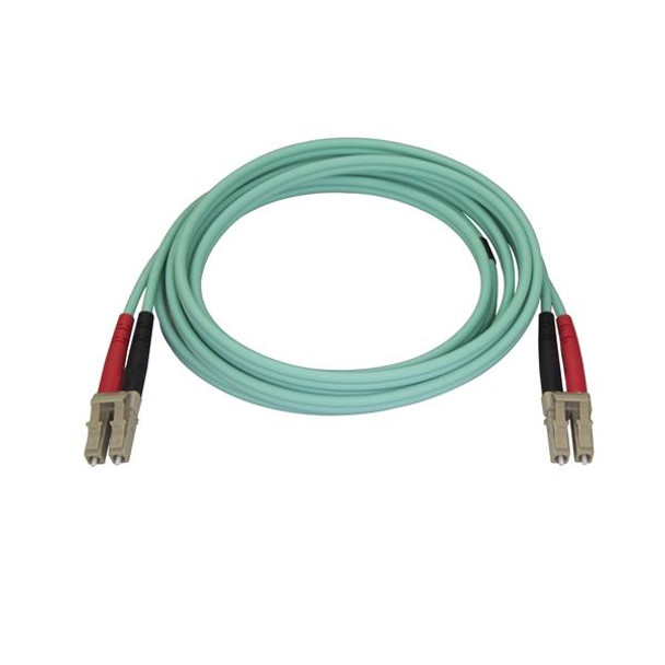 Startech.Com Aqua Om4 Duplex Multimode Fiber Optic Cable - 100 Gb - 50/125 - Lszh - Lc/Lc - 2 M 450Fblclc2