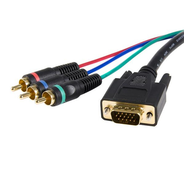 StarTech.com 3 ft HD15 to Component RCA Breakout Cable Adapter - M/M HD15CPNTMM3