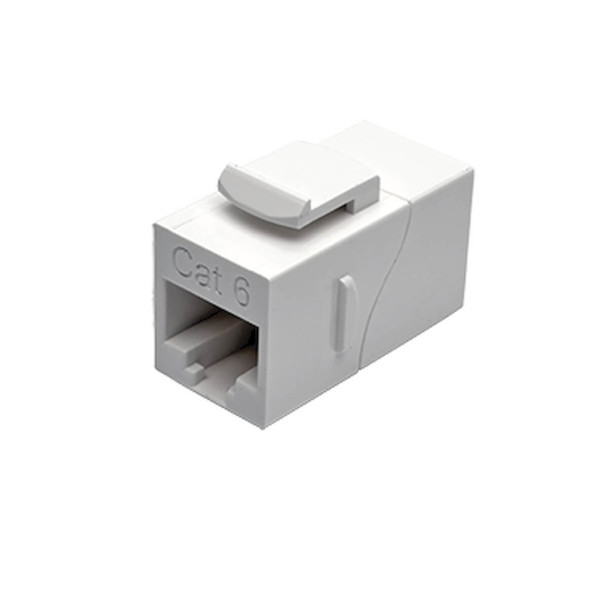 Tripp Lite Cat6 Straight-Through Modular In-Line Snap-In Coupler (RJ45 F/F), White, TAA N235-001-WH
